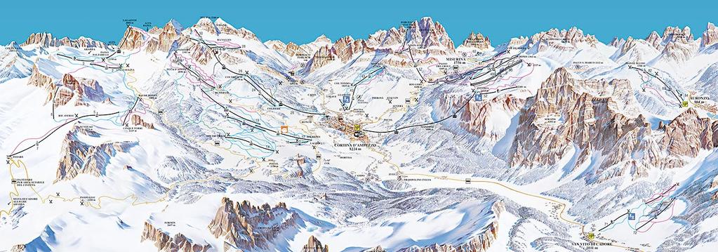 Cortina d Ampezzo 38 km vleků/ lanovek 47 Z Prahy 660 km.224 2.950 m n.m. Sleva 0% na skipas pro dospělé 39% 50% % 20 km moderní lyž.