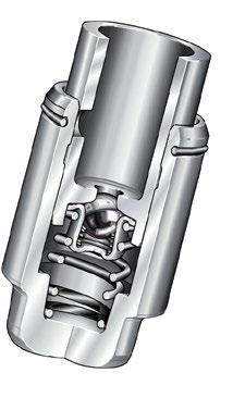 Hydraulický vsazený vymezovač bez kluzné patky se vyznačuje zejména nízkou hmotností a v důsledku toho i nízkou setrvačnou hmotou. Obr. 28: Hydraulický vsazený vymezovač bez kluzné patky Obr.