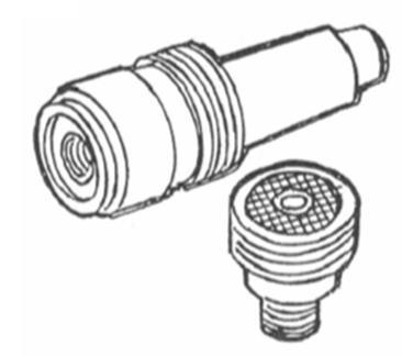 Obrázek 59: Plynová sítka [13] Svařovací tyč přídavný materiál Přídavek materiálu při manuálním je zajištěn vnořením do prostoru oblouku.