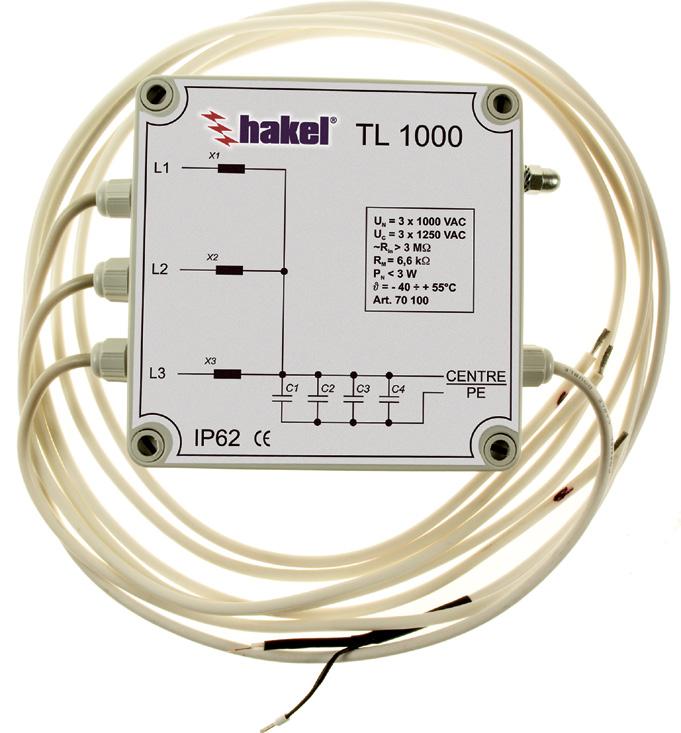 trvalé pracovní napětí U C 3 x 500 V 3 x 600 V 3 x 720 V Katalogové číslo 70 504 70 501 70 601 Tlumivky TL1000 Tlumivky řady TL1000 slouží k přizpůsobení vstupních obvodů hlídačů izolačního stavu k