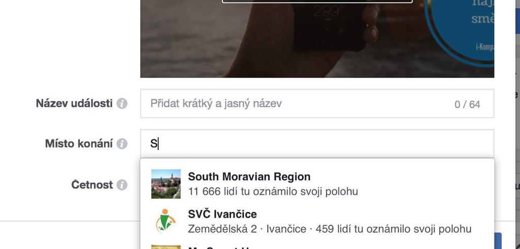 5. Vložte název Události. Myslete na to, aby byl výstižný a lehce zapamatovatelný. Do názvu není třeba psát, o jaký typ akce se jedná. To můžete napsat až v Popisu akce. 6.