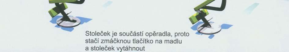 Třetí pracovní poloha, kterou židle umožňuje, je poloha pro občasnou práci ve stoje, kdy je k dispozici malá pracovní
