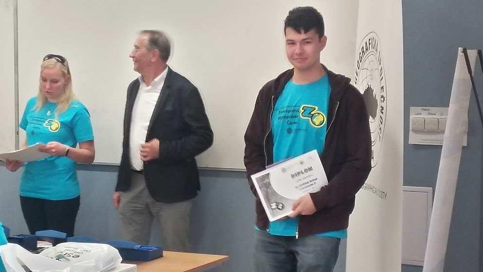 Gymnázium Petra Bezruče bylo zastoupeno Cyrilem Novotným (kat. D).
