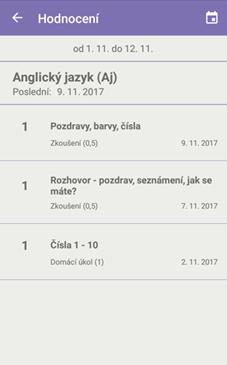 ...uživatel může po ťuknutí na určitý předmět zkontrolovat seznam všech zadaných