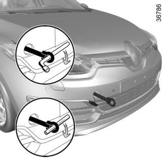 ODTAH: odstranění poruchy (2/2) Použijte pevnou tažnou tyč. V případě použití lana nebo kabelu (pokud to předpisy dovolují) musí být tažené vozidlo schopné brzdit.