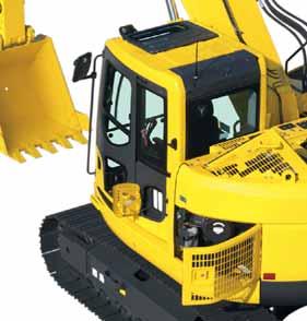 Jednoduchá údržba Optimální údržbový plán Komatsu navrhlo svůj stroj PC228USLC-8 s ohledem na co nejlepší servisní přístup. Díky tomu nehrozí vynechání běžné údržby či servisu z nedostatku času.