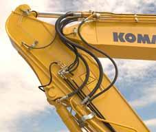 produktivitu a ovladatelnost. 5 pracovních režimů Režim zvýšeného výkonu, ekonomický, pro práci s hydraulickým bouracím kladivem, pro práci s dalším příslušenstvím a zdvihový režim.