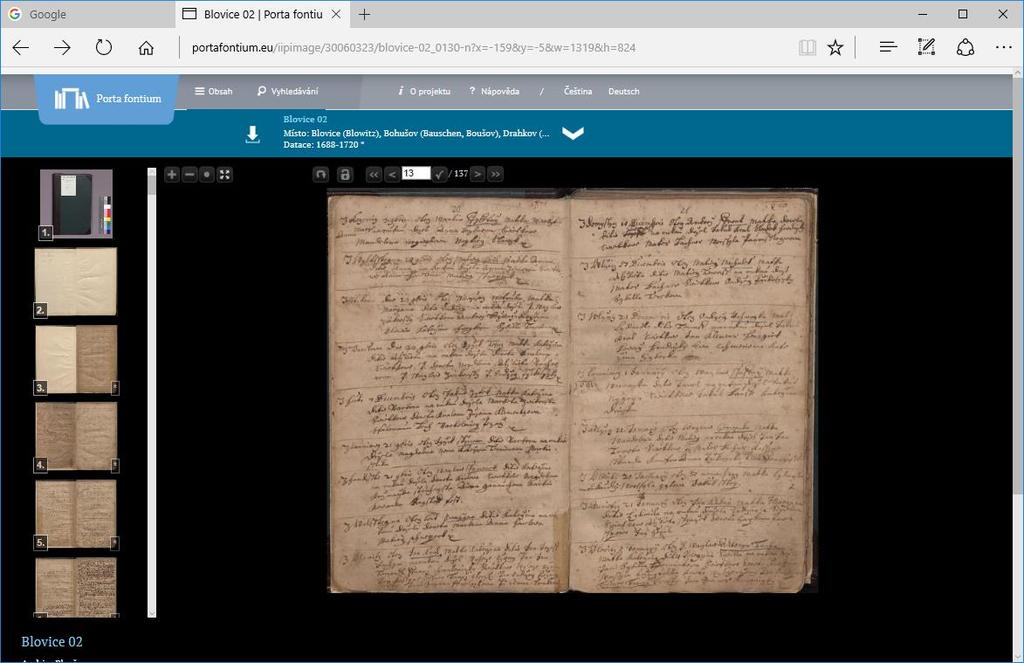 Ovládacími tlačítky pohlížíme Státní oblastní archiv v Plzni Ovládací prvky Zvětšení, zmenšení