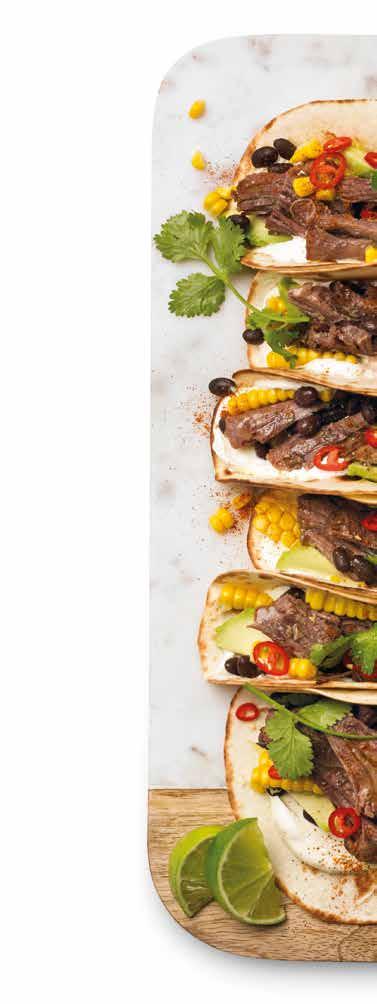 Rebrá tacos Čas prípravy: 15 minút PROGRAM PRESSURE COOK (TLAKOVÝ HRNIEC): 80 kpa / 60 min / Auto Quick PROGRAM SLOW COOK (POMALÉ VARENIE): 5 7 hodín na nastavení HI; 9 11 hodín na nastavení LO 8