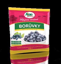 NOVINKA Ananas Složení: ananas balení: 300g x 20 EAN sáčku: 8590186266724 Borůvky Složení: borůvky balení: 200g x 10 EAN sáčku: 8590186269527 Jahody Složení: jahody balení: 350g x 10 EAN sáčku: