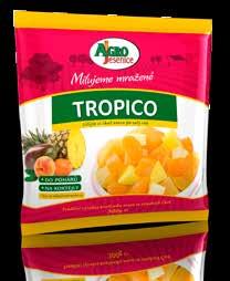 EAN sáčku: 8590186269510 Tropico Složení: ananas, mango, broskev, mandarinka