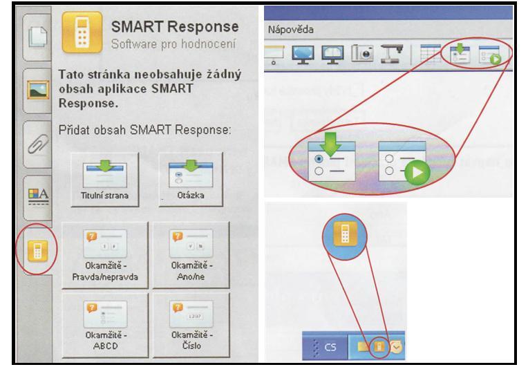 č. 6: Zobrazení nových ikon po nainstalování softwaru SMART Response. Nyní je možné začít připravovat otázky.