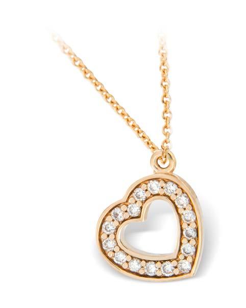 Valentýnský katalog mincí a šperků 2018 6 Love Příve sek LOVE ve tvaru srdce je vyroben z bílého nebo žlutého 14karátového zlata o ryzosti 585/1000.