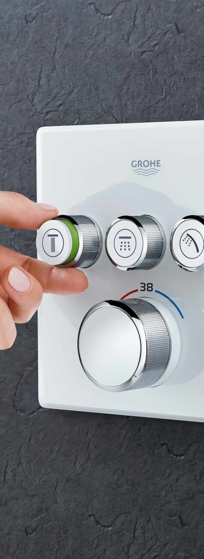 GROHE SMARTCONTROL DOKONALÝ SPRCHOVÝ ZÁŽITEK JEDINÝM DOTYKEM Co se skrývá za názvem SmartControl?