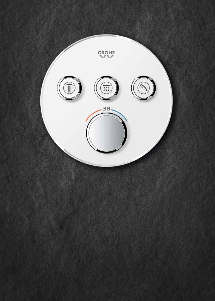 Grohtherm SmartControl kulatá termostatická baterie pro podomítkovou instalaci se třemi ventily + separátní podomítkové těleso Systém GROHE SmartControl nabízí nejen široký výběr mezi různými režimy