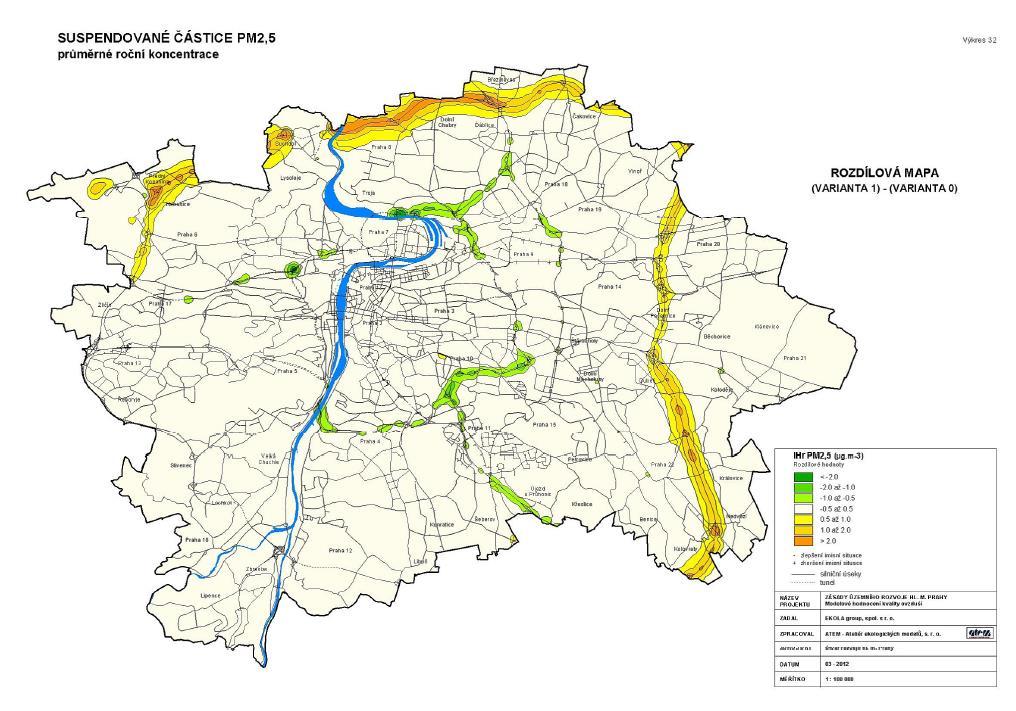 Realizace SOKP rozdílová mapa Nulová varianta = bez realizace SOKP, bez rozšíření letiště o paralelní