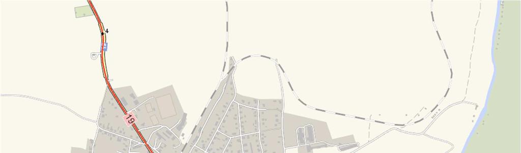 Obrázek 2 - Silnice I/19 silniční mapa průjezdního úseku obcí Nezvěstice (zdroj mapového podkladu: https://geoportal.rsd.