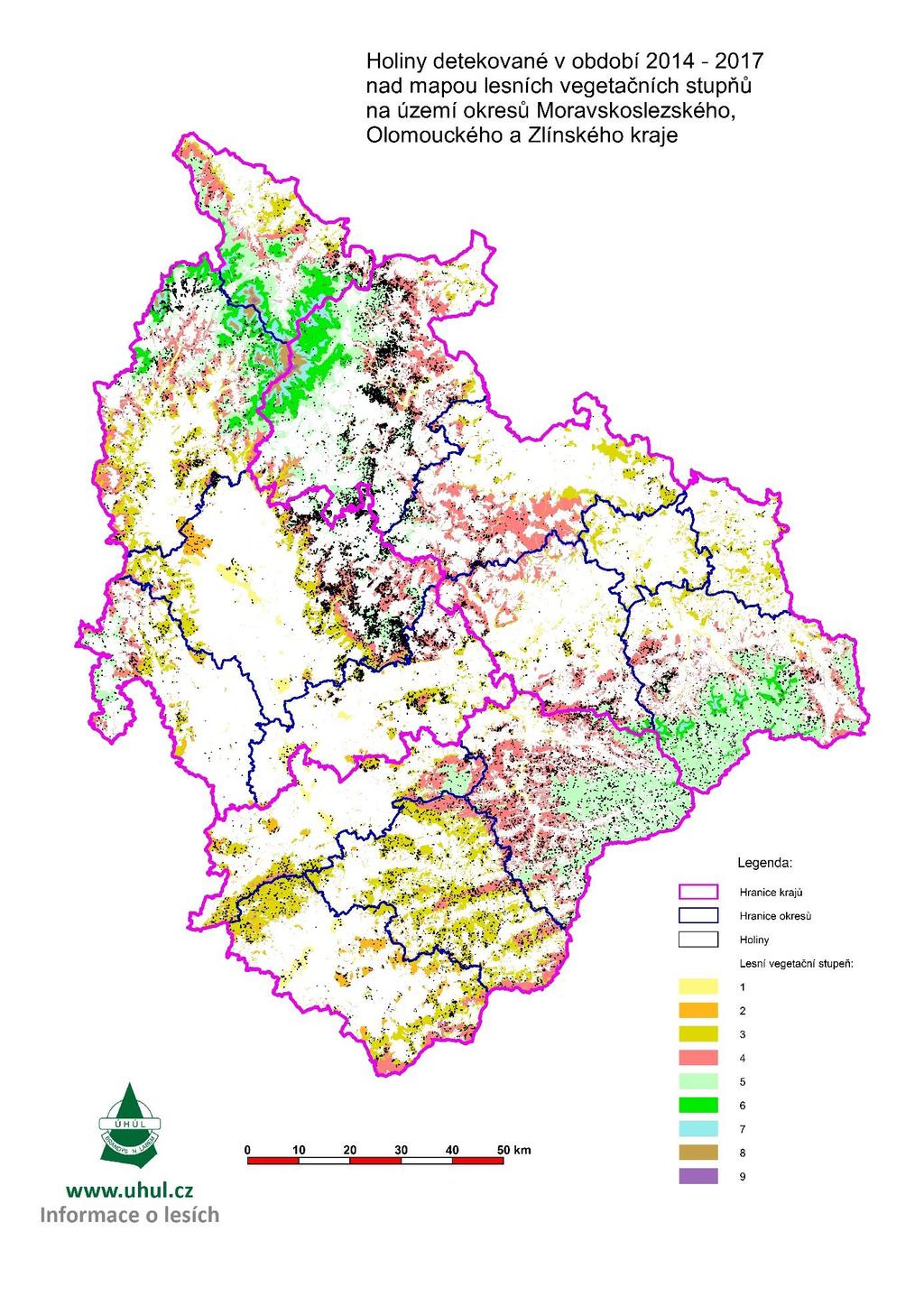 Obr. 1 Holiny detekované z LMS a