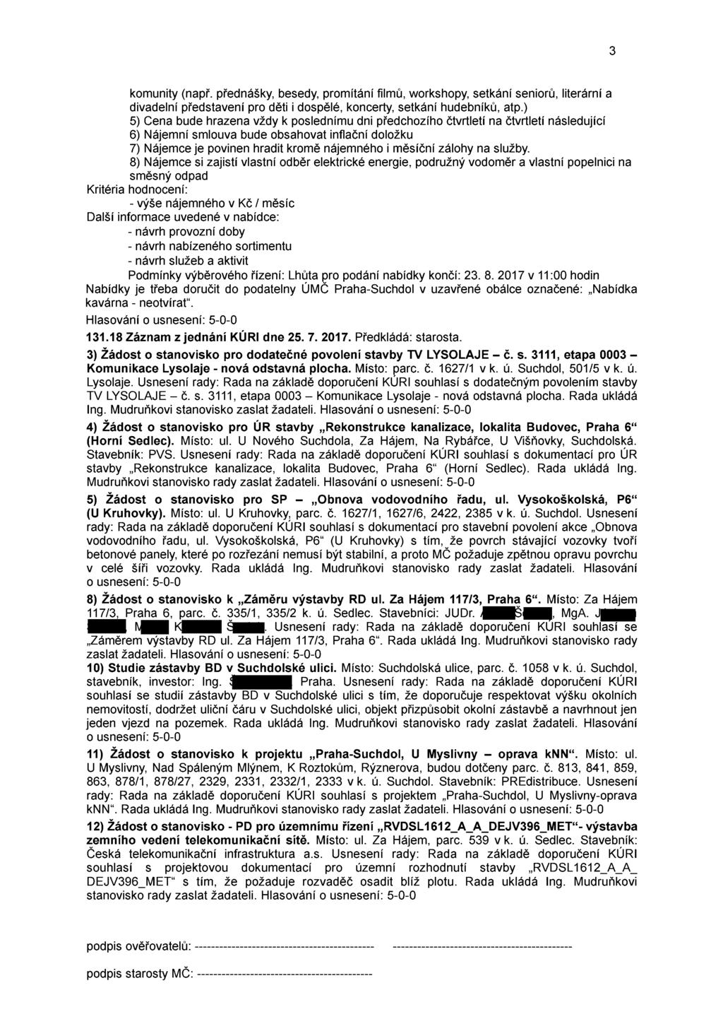 komunity (např. přednášky, besedy, promítání filmů, workshopy, setkání seniorů, literární a divadelní představení pro děti i dospělé, koncerty, setkání hudebníků, atp.