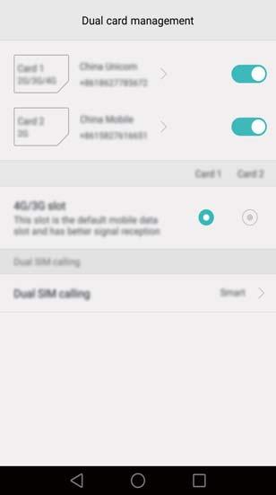 První použití a úvodní nastavení Povolení nebo zakázání karty SIM Výběr 4G/3G SIM Konfigurace nastavení SIM pro telefonní