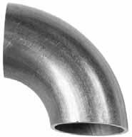 Varná kolena Typ 3D Materiál: Uhlíková ocel P235 Nerez AISI 321 Varná kolena určená pro čelní svar jsou vyrobeny v souladu s normou EN 10253.