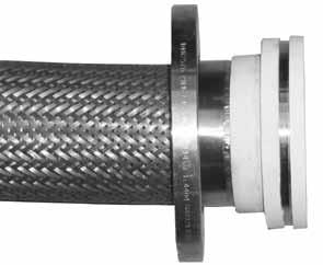 Příklady konstrukčního řešení kovových hadic Hadice o u DN75 (hadice TB-METALFLEX/M-075) s m pláštěm pro ohřev parou DN100 (TB-METALFLEX/M-100). Délka 800 mm.