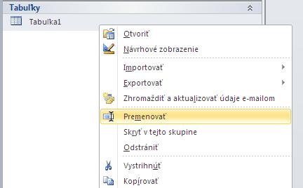 V prípade, že chceme zavrieť alebo uložiť tabuľku, ktorá pred tým ešte nebola uložená, program nám ponúkne dialógové okno Uložiť ako s možnosťou zadania názvu tabuľky.