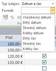 položke Typ údajov.