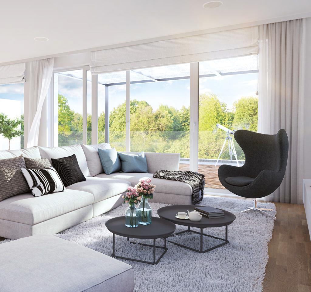 N na vlně komfortu Všechny byty v rezidenci Aalto Cibulka nabízí vytoužený komfort v podobě velkých oken, čistého designu a pečlivě promyšlených