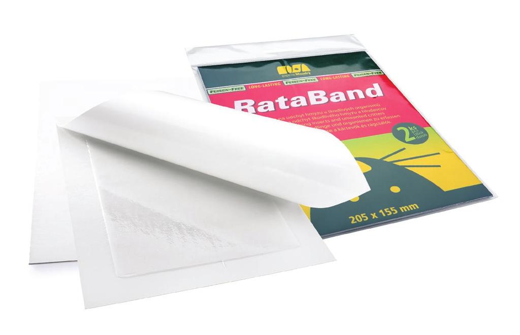 RataBand - lapač na lezoucí hmyz Mimořádně účinná lepová past na odchyt lezoucího hmyzu. Najde využití všude tam, kde představuje lezoucí hmyz, jako švábi (Blatella germanica), mravenci apod.