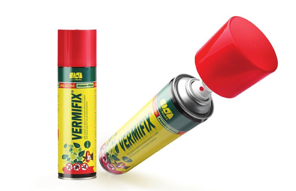 VERMIFIX - lepidlo ve spreji na ochranu stromů a rostlin Lepidlo ve spreji je určeno k ochraně stromů před lezoucími škůdci a také k přípravě lepových pastí všeho druhu.