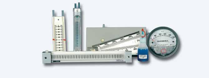 96 97 Manometry se používají pro zjištění tlakových ztrát na vestavěných vzduchových filtrech. Je možno je použít též pro měření podtlaků bo přetlaků (např. ve stříkacích boxech).