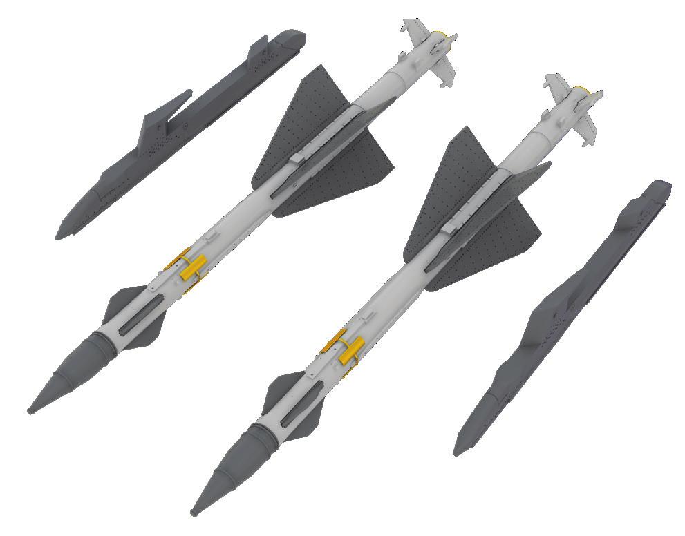 648432 R-23R missiles for MiG-23 1/48 Eduard/Trumpeter Brassinová sada - raketové