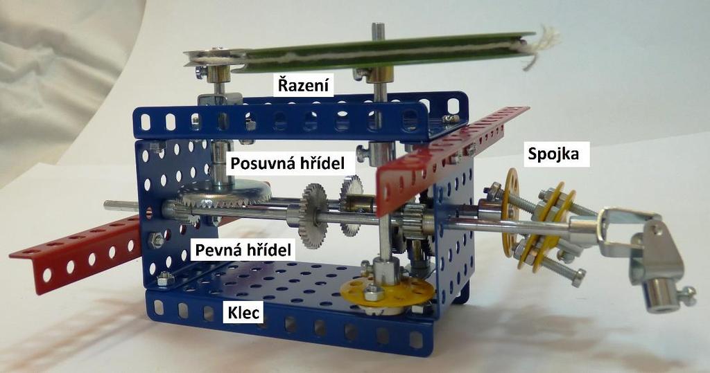Mechanická část Celou mechanickou konstrukci lze rozdělit na několik bloků.