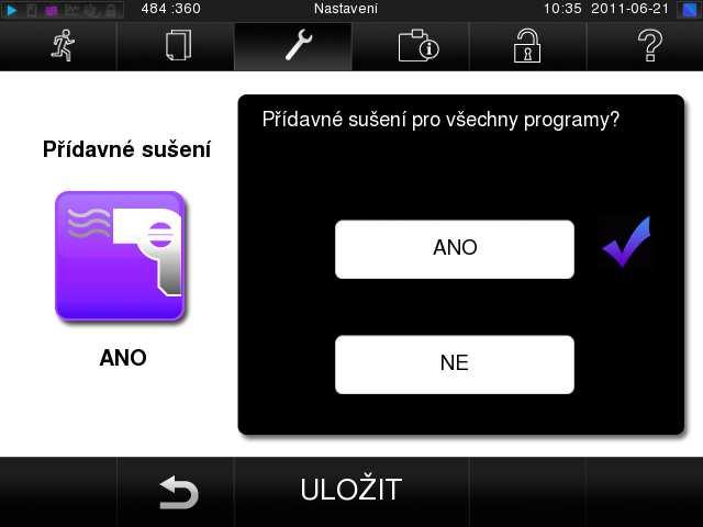 Doplňkové programy Test vakua Pro měření míry netěsnosti, test suchého a studeného zařízení (test bez nakládky) Test Bowie & Dick Test prostupu páry pomocí speciálního testovacího balíčku (k dostání