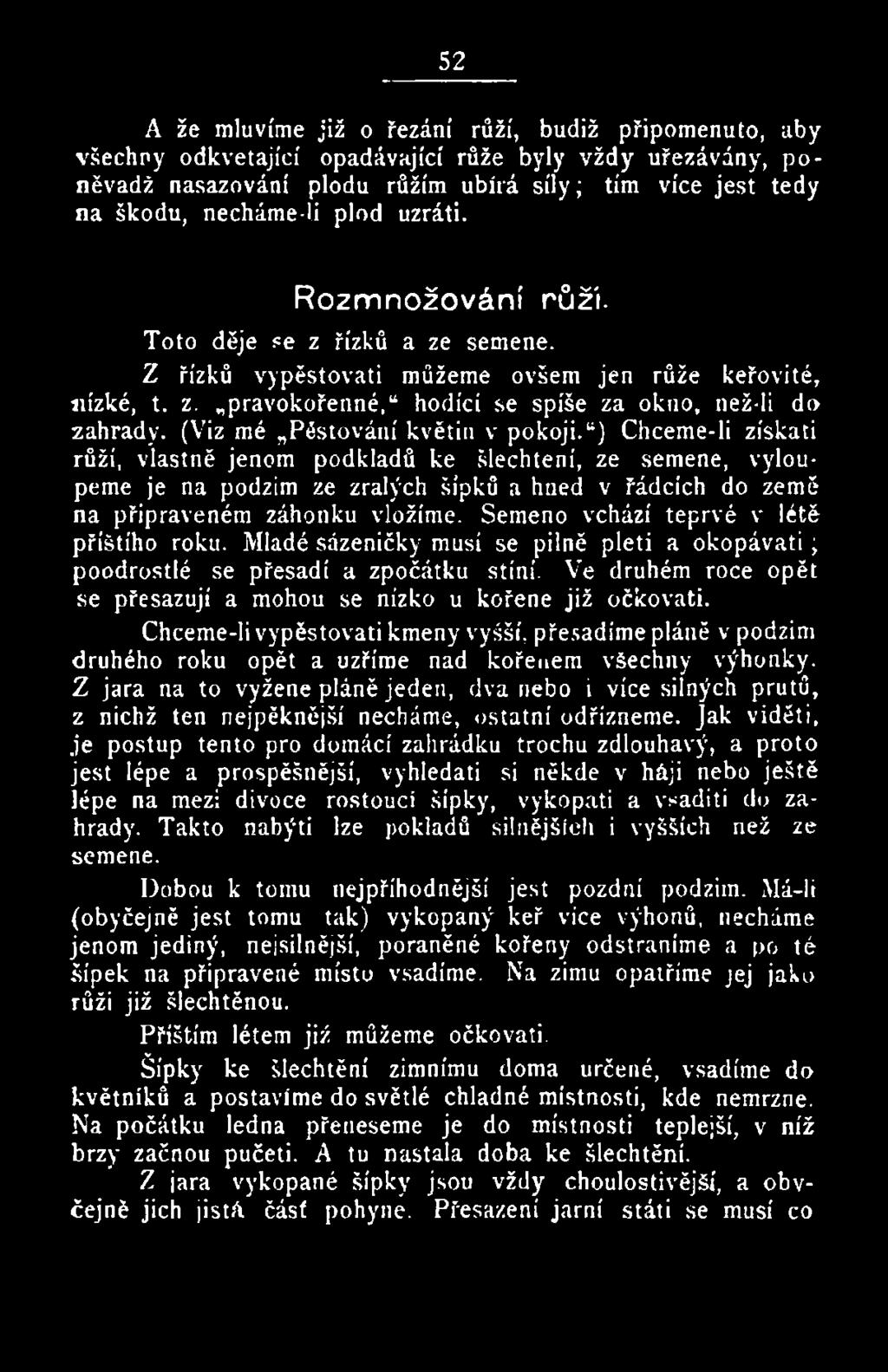 Semeno vchází teprvé v létě příštího roku. Mladé sázeničky musí se pilně pleti a okopávati; poodrostlé se přesadí a zpočátku stíní.