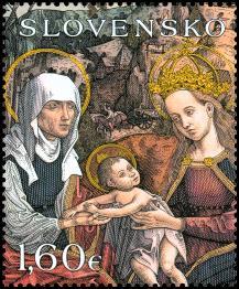 * Tabuľová maľba Metercie z Rožňavy (Umenie) * príležitostná známka v hárčekovej úprave * GÚ+R: F. Horniak * OTp+OF * H: 1 ZP, TF:? H * papier FLA * RZ 11 ¾ * FDC N+R: F.