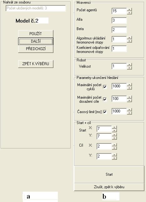 5 Popis programu Strana 33 Obr. 17 Ovládací panely, volby Použít uložený a Použít. 5.2 Členění a běh programu Program byl vytvořen použitím dostupných technik objektově orientovaného programování.