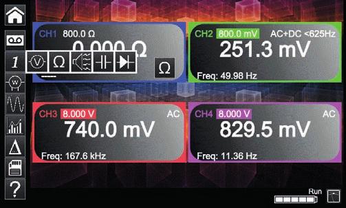 Je možné předem zvolit základní frekvenci pro standardní hodnoty (50 Hz, 60 Hz a 400 Hz).