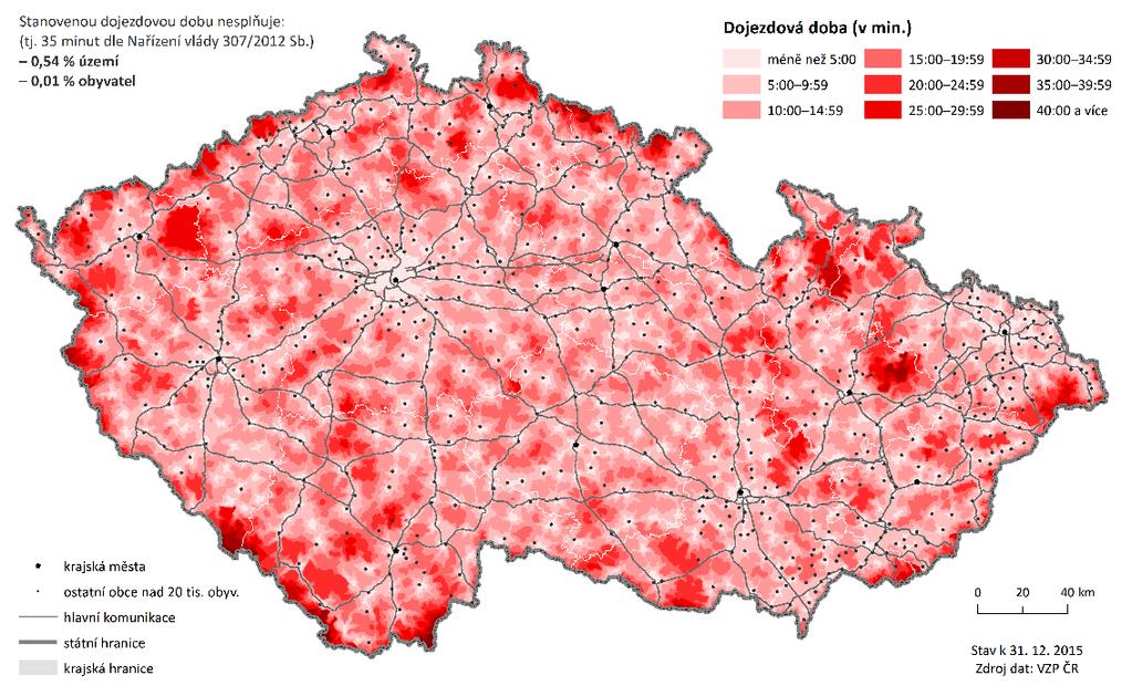 12 Obr. 3: Dostupnost zdravotních služeb, zubní lékařství (odb.