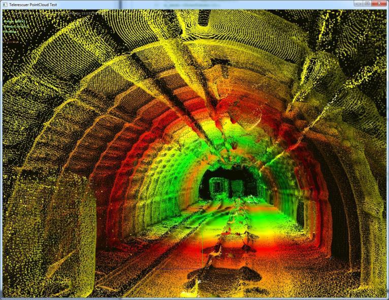 Jednou se součástí projektu je tvorba 3D map prostředí (dolu) na základě série snímků provedených laserovým skenerem umístěným na mobilním robotu.