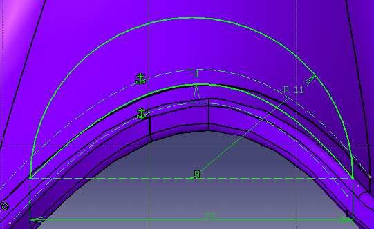 Příkazem Three Point Arc Starting With Limits vytvoříme
