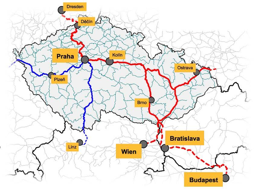 Předpokládaná implementace ERTMS/ETCS do roku 2020 1. etapa realizace: 2. etapa realizace: 4.