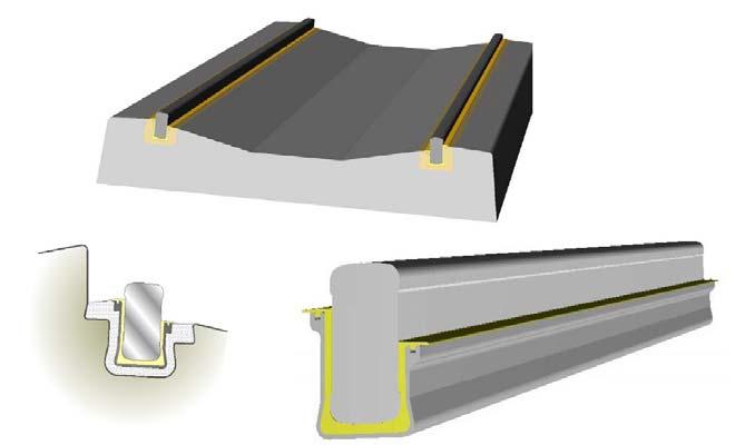 Obr. 2 Základní konstrukční prvky systému BBEST Konstrukční prvky systému BBEST Betonová deska Základním konstrukčním prvkem je betonová deska se dvěma vodícími drážkami.