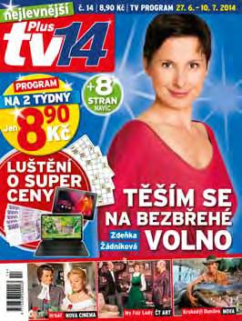 TV program Formáty inzerce Formát Formát inzerátu na spad** Formát zrcadla sazby v Kč 41 TV PLUS 14 TV Plus 14 je programový magazín, v němž najdete víc než jen ucelený přehled televizních pořadů.