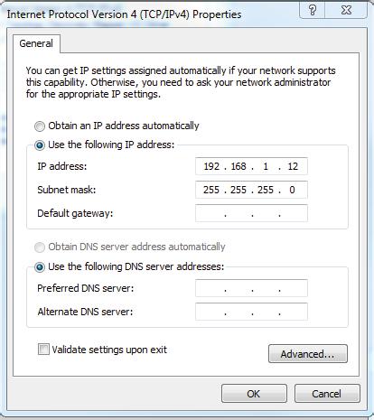 Protokol sítě internet verze 4 (TCP/IPv4) Poznámka Pokud použijete pro tento účel počítač/notebook z jiné sítě, zaznamenejte si jeho