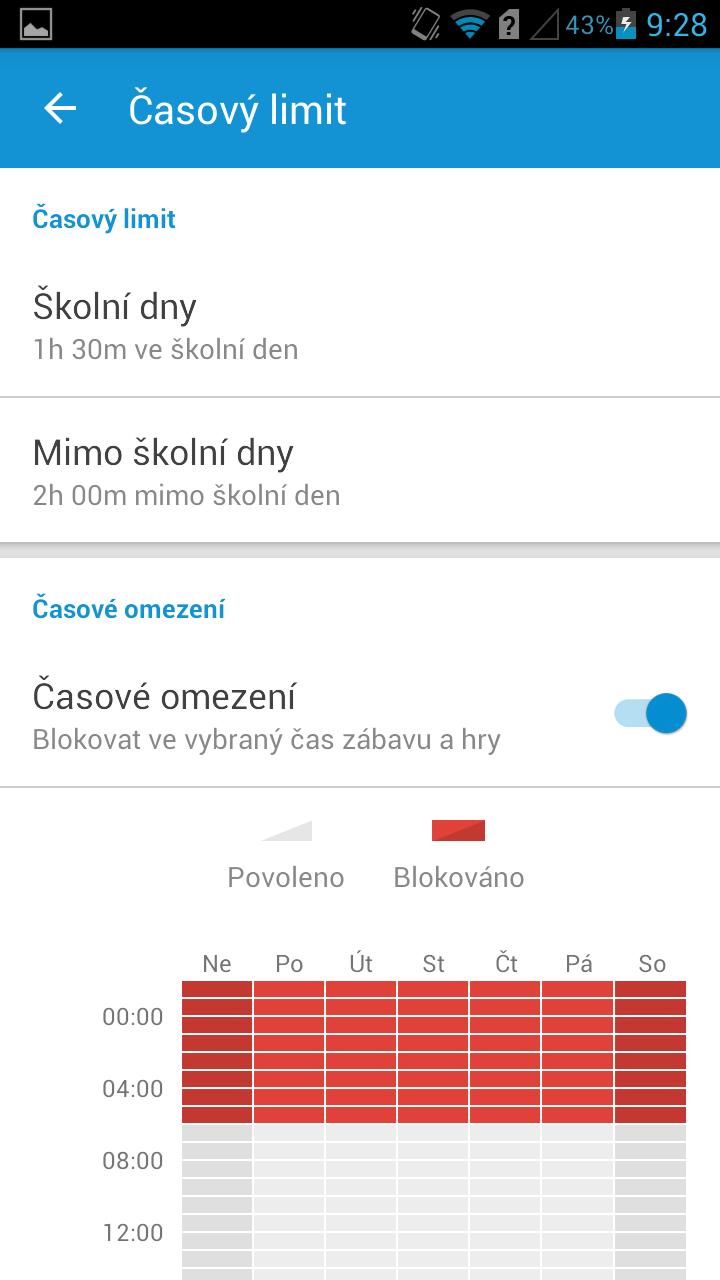 Pro zapnutí strážce aplikací a nastavení časového limitu pro zábavu a hry postupujte podle následujících kroků: 1. Otevřete aplikaci ESET Parental Control nebo se přihlaste na portále parentalcontrol.