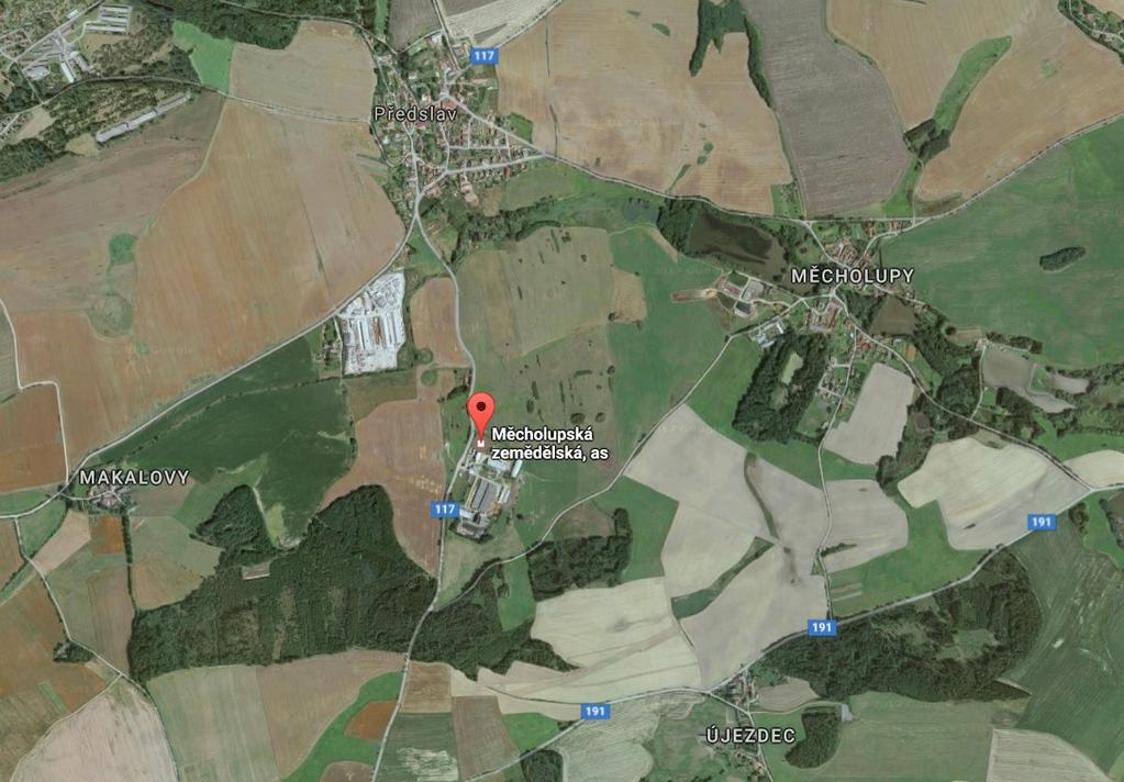 Obr. 7: Mapa s areálem umístění BPS Předslav (převzato z [6 O]) Následující tabulka udává předpokládanou produkci a spotřebu energií a další provozní parametry.