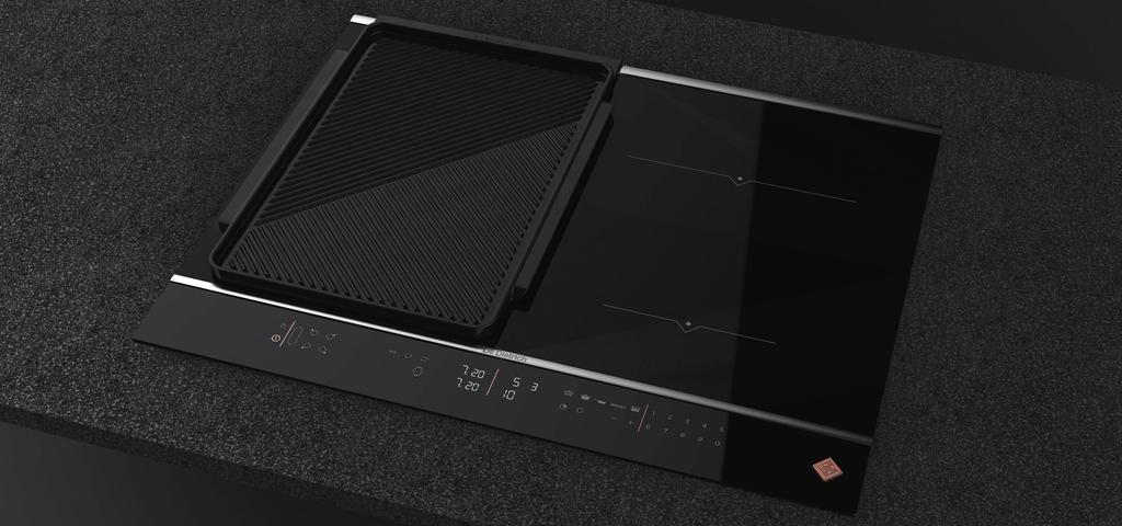 Varná deska detekuje nádobu automaticky - není proto potřeba volit varnou zónu. Nové ovládací panely jsou vybaveny přehlednými, vysoce kontrastními displeji White on Black.