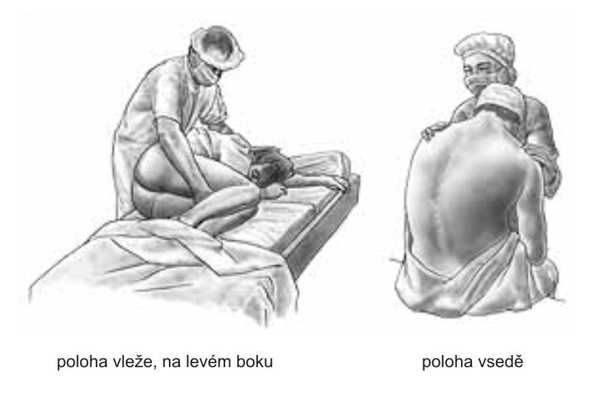 Obr. č. 2 Pozice rodičky vleže nebo vsedě (www.porodnici.